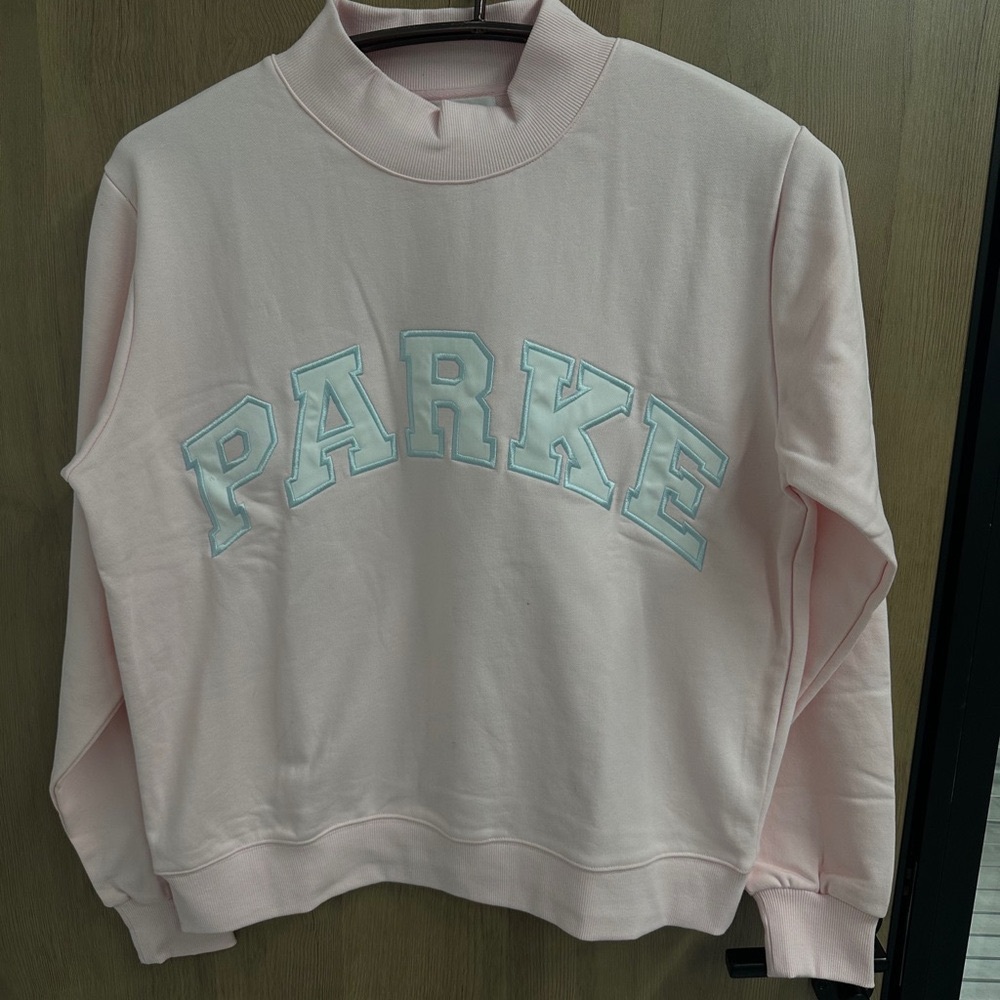 Parke Women's Pale Pink Crewneck Sweatshirt with Appliqué Lettering